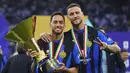 Inter telah memastikan diri menjuarai Serie A sejak 23 April saat mengalahkan rival sekota, AC Milan dengan skor 2-1 dalam duel Derby pekan ke-33 Serie A. (Spada/LaPresse via AP)