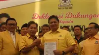 DPD Partai Golkar Jateng dan DIY mendeklarasikan dukungan kepada Airlangga Hartarto untuk kembali menjabat sebagai Ketum Partai Golkar 2019-2024. (Liputan6.com/ Switzy Sabandar)