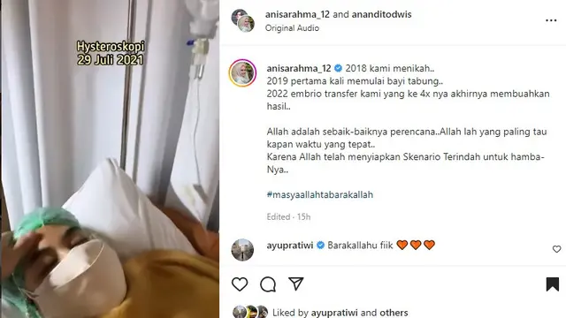 Anisa Rahma eks Cherrybelle hamil anak kembar (Foto: Instagram @ananditodwis)
