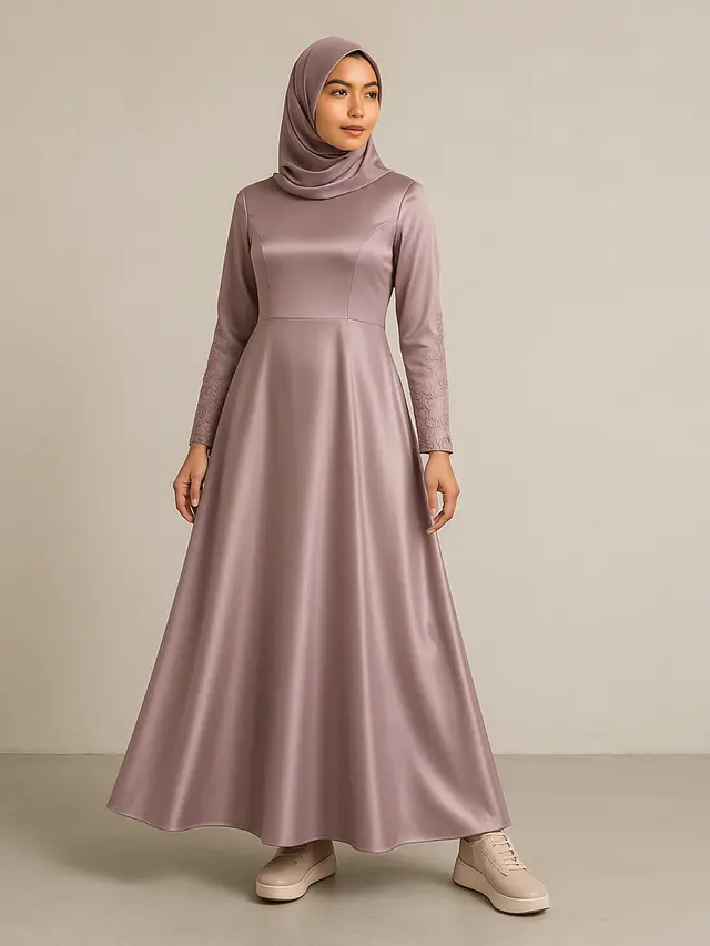Model Gamis Untuk Pesta Pernikahan Terbaru 2025/Ilustrasi oleh AI