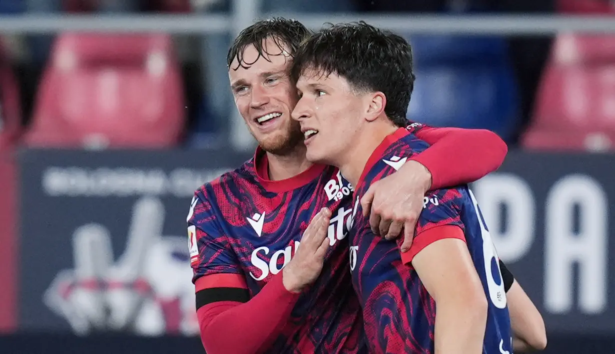 Bologna akan menantang AC Milan di partai puncak Coppa Italia. Final ini akan menjadi momen bersejarah bagi Rossoblu, yang terakhir kali tampil di final pada tahun 1974. (Massimo Paolone/LaPresse via AP)