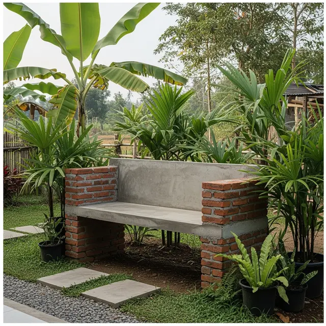 14 Inspirasi Tempat Duduk di Halaman dari Batu Bata yang Estetik dan Tahan Lama