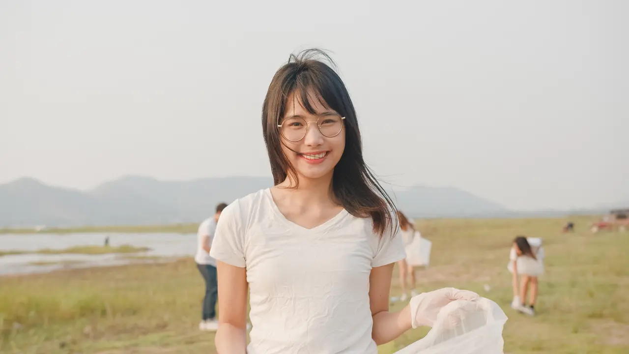 wanita september senyum outdoor