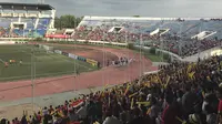 Suasana Stadion Thuwunna pada semifinal Piala AFF U-18 2017, Jumat (15/9/2017). (Bola.com/Aning Jati)