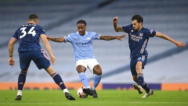 FOTO: Gol Tunggal Raheem Sterling Bawa Manchester City Taklukkan Arsenal