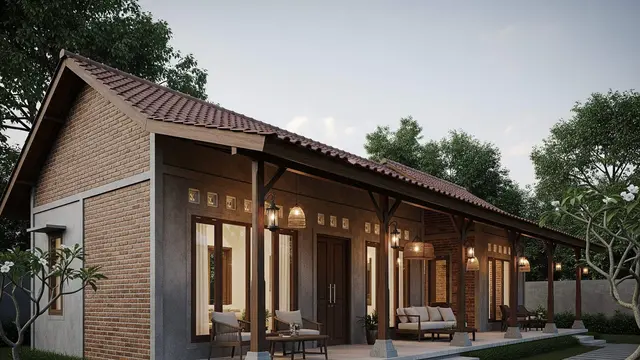 Inspirasi Rumah Kecil dengan Teras Keliling ala Rumah Jawa