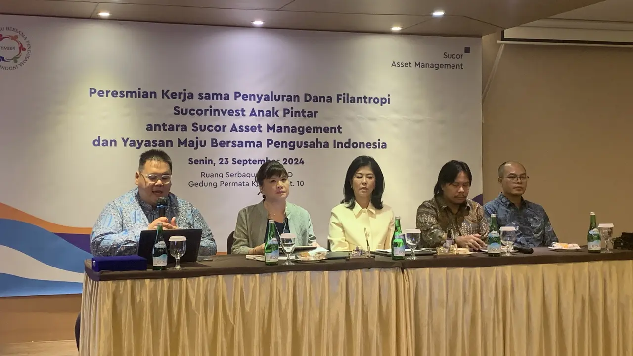 Asosiasi Pengusaha Indonesia (Apindo) dan Sucor Asset Management (SAM) menandatangani kerja sama penanganan stunting, Senin (23/9/2023). (Tasha/Liputan6.com)