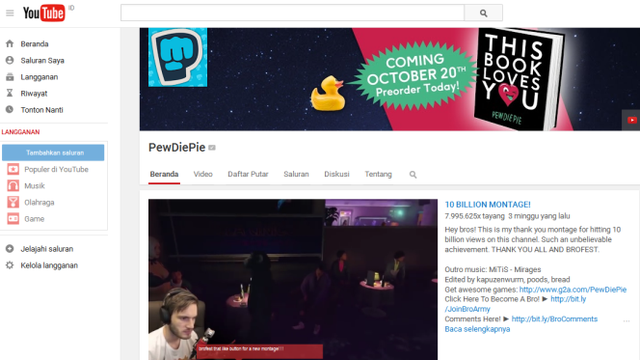 Artis YouTube PewDiePie