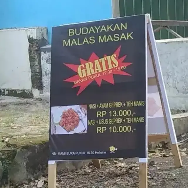 6 Tulisan Promo Makan Gratis Tapi Warung Tutup Ini Bikin Bingung Pembeli
