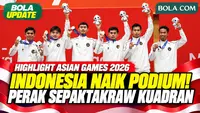 Momen Pengalungan Medali Sepaktakraw Kuadran Putra Indonesia di Asian Games 2026