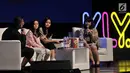Suasana saat tiga selebram, Saaih Halilintar, Clarice Cutie dan Hanggini P Retto menjadi pembicara dalam diskusi panel di acara XYZ Day 2018 di The Hall, Senayan City, Jakarta, Rabu (25/4). (Merdeka.com/Iqbal S Nugroho)