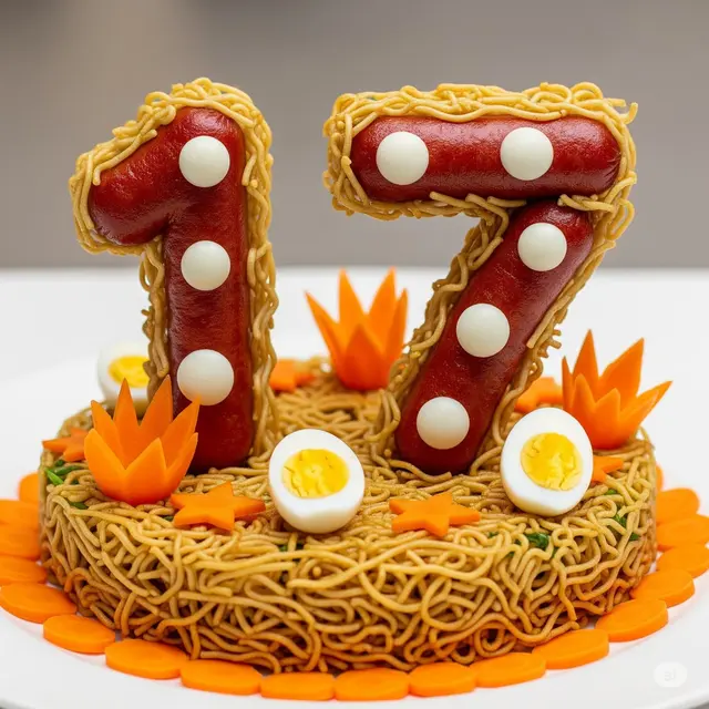 Inspirasi Kreatif Lomba Menghias Mie Goreng 17 Agustus untuk Semarakkan HUT RI 80. Foto: Gemini