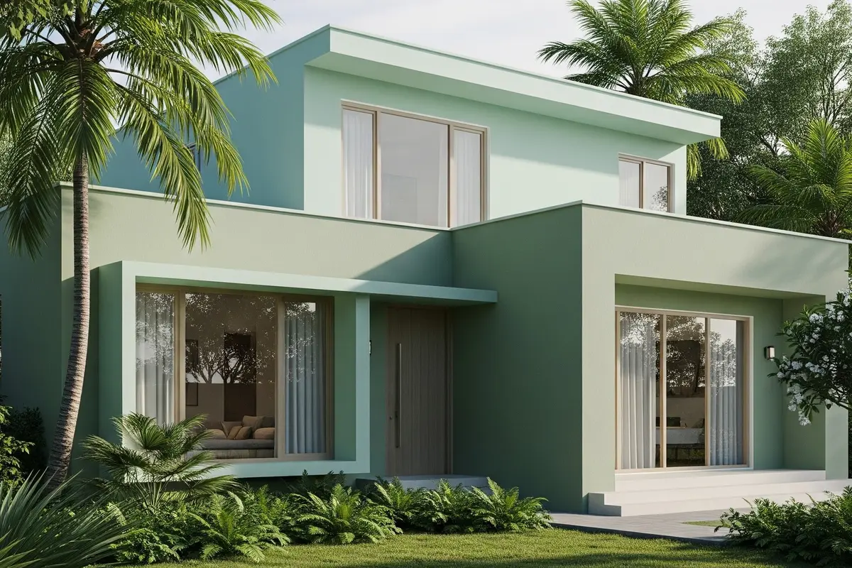 Warna Cat Eksterior agar Rumah Terasa Sejuk (Image by Gemini AI)