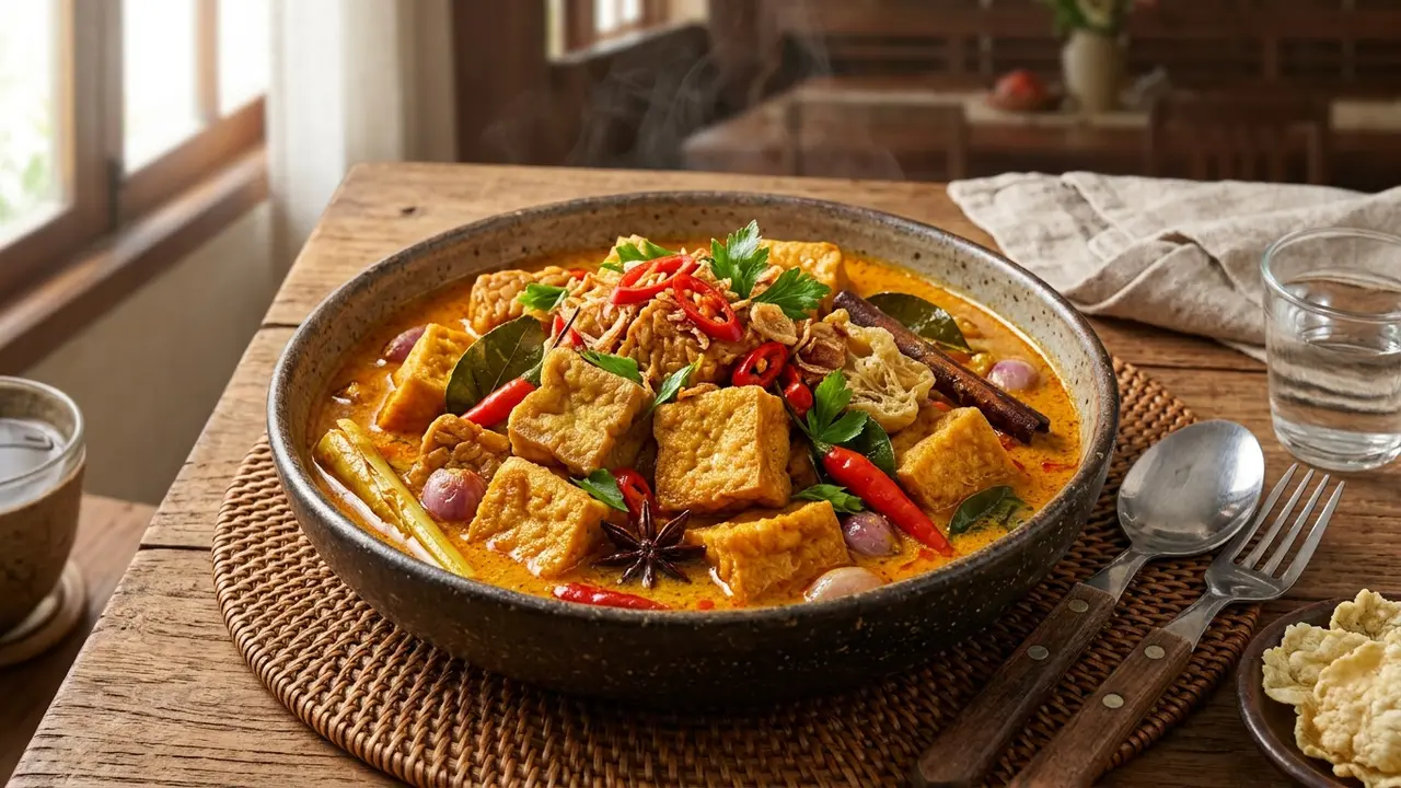 Resep gulai tahu tanpa daging (AI Generated)