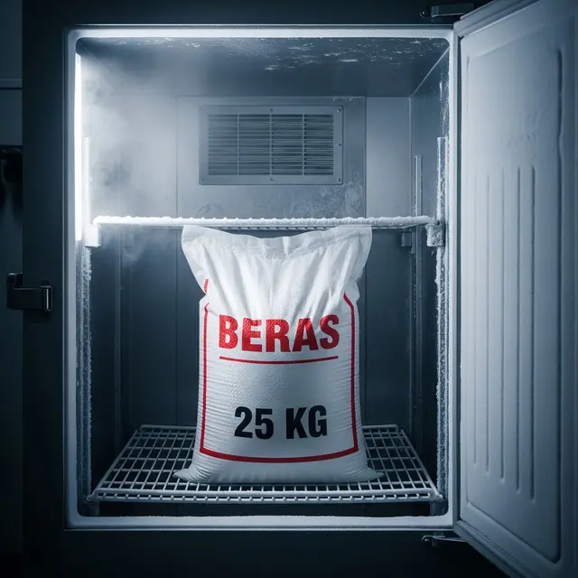 Cara Efektif Menyimpan Beras 25 Kg Agar Tidak Berkutu (Image by Gemini AI)