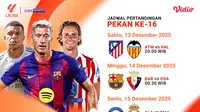 Jadwal LaLiga 2025/26 Pekan ke-16 Tayang Eksklusif di Vidio