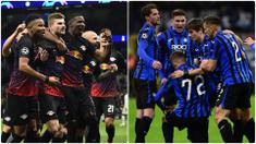 RB Leipzig dan Atalanta berhasil menembus babak perempat final Liga Champions untuk kali pertama usai mengalahkan klub yang lebih besar. RB Leipzig mengalahkan Tottenham dan Atalanta sukses memulangkan Valencia. (kolase foto AFP)
