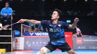 Tunggal putra Indonesia, Anthony Sinisuka Ginting, tampil pada 16 besar Australia Open 2023, di Quay Centre, Sydney Olympic Park, Sydney, Kamis (3/10/2023). (Bola.com/PBSI)