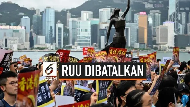 Rancangan Undang-Undang Ekstradisi dibatalkan pemerintah Hong Kong. Ini dilakukan tanpa adanya proses voting maupun debat untuk menghilangkan kecemasan warga.