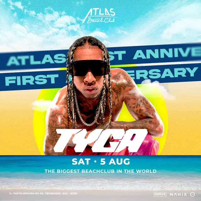 Tyga Bakal Kunjungi Bali Agustus Nanti, Rayakan Ulang Tahun Atlas Beach Club. (ist)