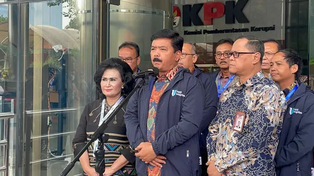 Menteri ATR/BPN Marsekal TNI (Purn) Hadi Tjahjanto menyambangi kantor Komisi Pemberantasan Korupsi (KPK)