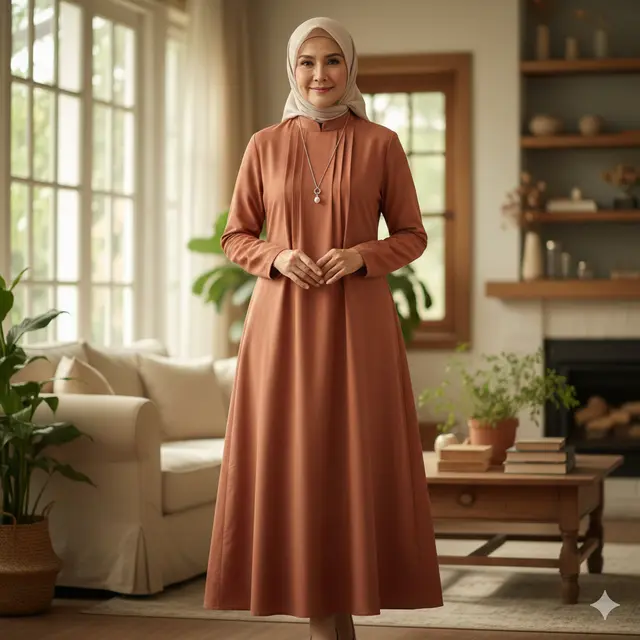 Model Gamis Harian yang Nyaman Dipakai Ibu Usia 50 Tahun ke Atas