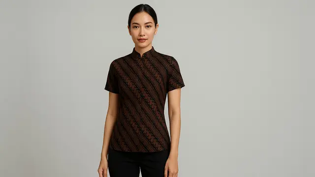 7 Model Baju Batik Kerah Shanghai untuk Kerja Kantoran, Tetap Rapi dan Elegan