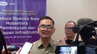Juru Bicara (Jubir) Otorita Ibu Kota Nusantara (IKN) Troy Pantouw di Shangri-La Hotel, Jakarta Pusat, Senin (26/2/2024).(Merdeka.com/sulaeman)