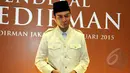 Masih di film yang sama dengan Adipati, Baim Wong mendapat kesempatan untuk menjadi tokoh proklamator Indonesia, Presiden Soekarno. Paras tampan dan gagahnya sangat mendukung karakternya saat itu. (doc.Liputan6.com)