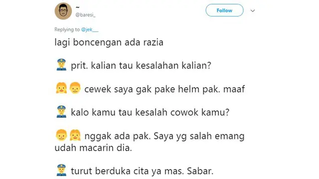 Obrolan Kocak Saat Pasangan Kekasih Ditilang Polisi, Siap-Siap Ketawa Geli