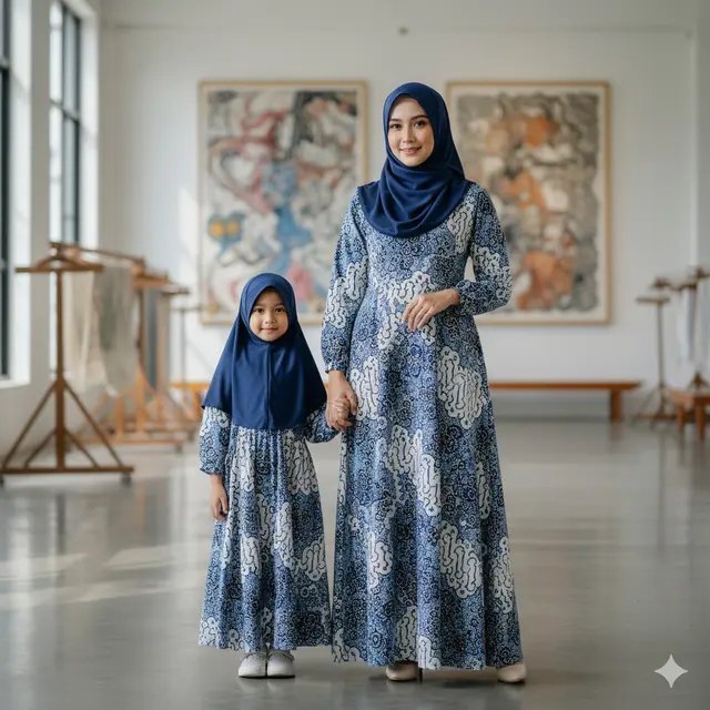 Model Batik Hijab Syari Elegan (Foto: Gemini AI)