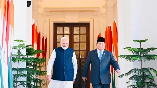 Presiden Prabowo Subianto melakukan pertemuan bilateral dengan Perdana Menteri (PM) India Narendra Modi di Hyderabad House, New Delhi, Sabtu (25/1/2025). (Foto: Laily Rachev - Biro Pers Sekretariat Presiden)