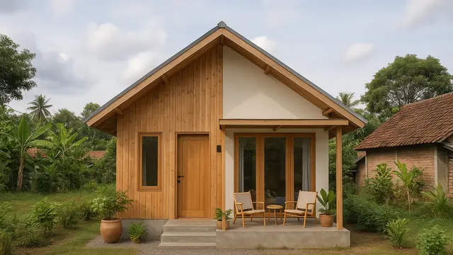 Gambar Rumah Lebar 8 Meter di Kampung