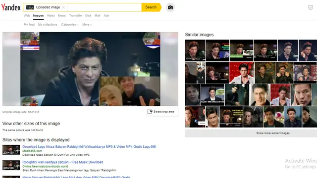 Hasil penelusuran Yandex