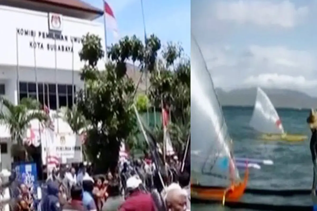 Unjuk Rasa Pilkada Surabaya hingga Lomba Perahu Layar Mini