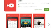 Pengguna bisa menonton, mengunggah, dan berbagi video secara langsung melalui aplikasi Vidio.com.