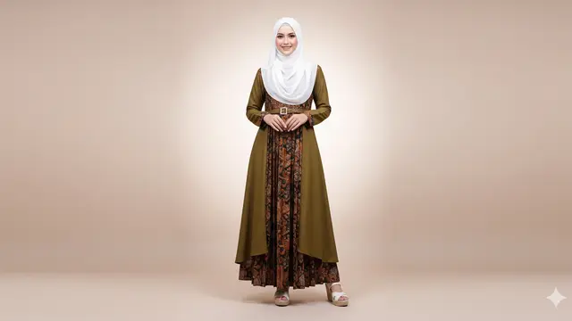 Model Baju Batik Elegan dan Mewah untuk Gamis/Ilustrasi AI
