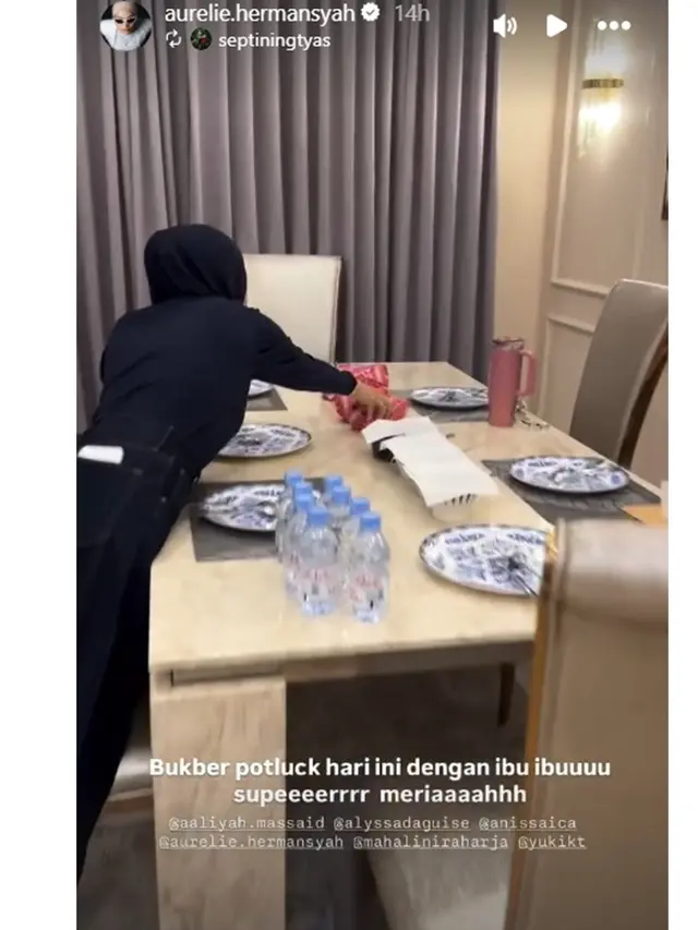 6 Potret Dapur dan Meja Makan di Rumah Aaliyah Massaid saat Bukber Geng Artis