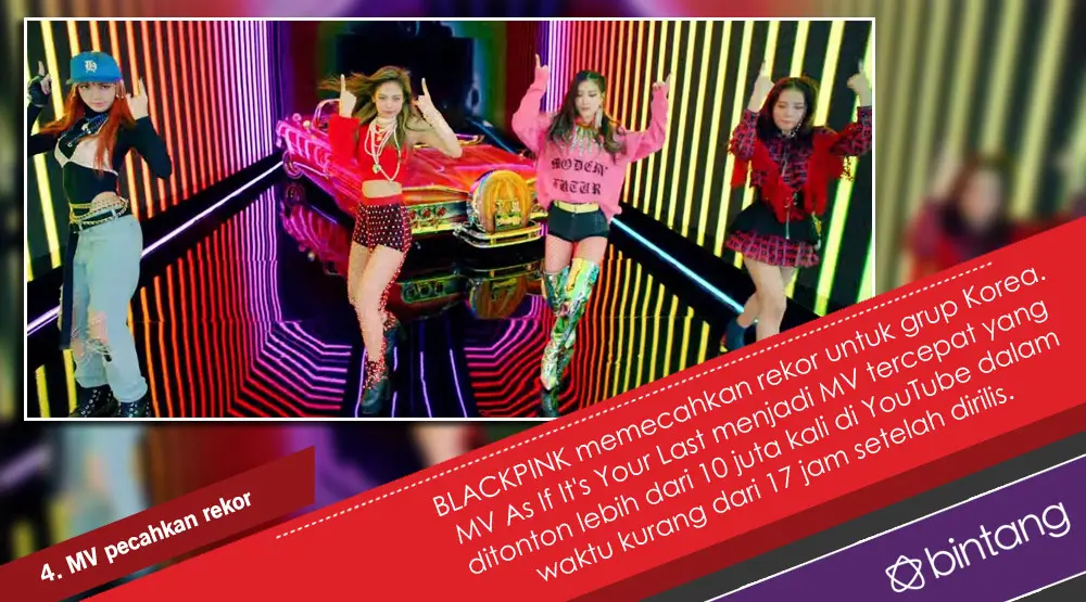 Terpikat Aksi BLACKPINK di MV As If It's Your Last. (Foto: YouTube, Desain: Nurman Abdul Hakim/Bintang.com)