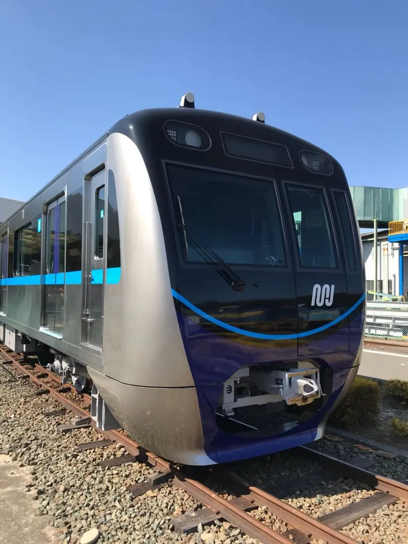 Rangkaian kereta pertama dan kedua MRT Jakarta siap untuk dikirim ke Jakarta dari Toyokawa Plant milik Nippon Sharyo, Jepang. (PT MRT Jakarta)