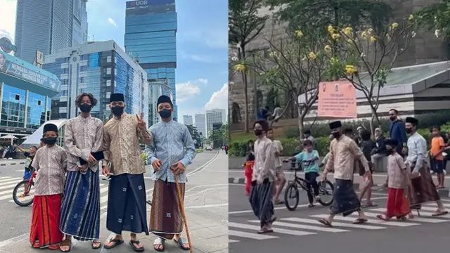 Pulang Salat Jumat, 6 Potret Gaya Gen Halilintar di Sudirman Ini Curi Perhatian
