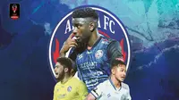 Arema FC - Abel Camara, Adilson Maringa, Gian Zola (Bola.com/Adreanus Titus)
