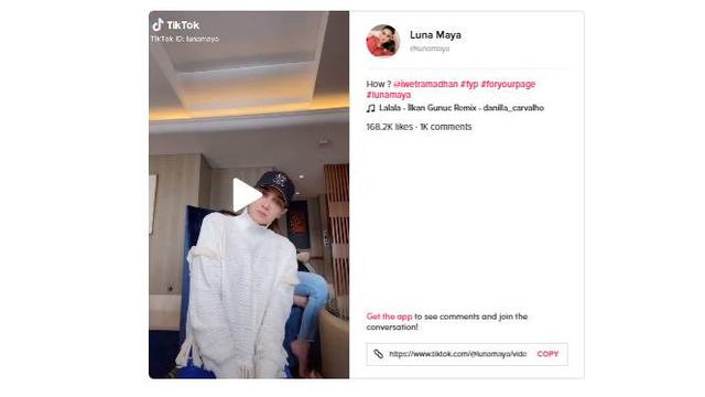 Luna Maya di TikTok. Dok: tiktok.com