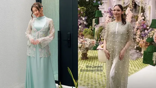 8 Detail Baju Bridesmaid di Acara Siraman dan Pengajian Syifa Hadju, Nuansa Tosca & Lace