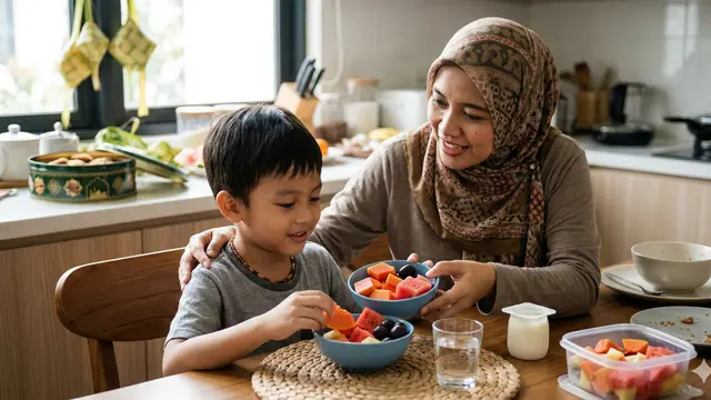 Pola makan anak (Foto: Gemini AI)