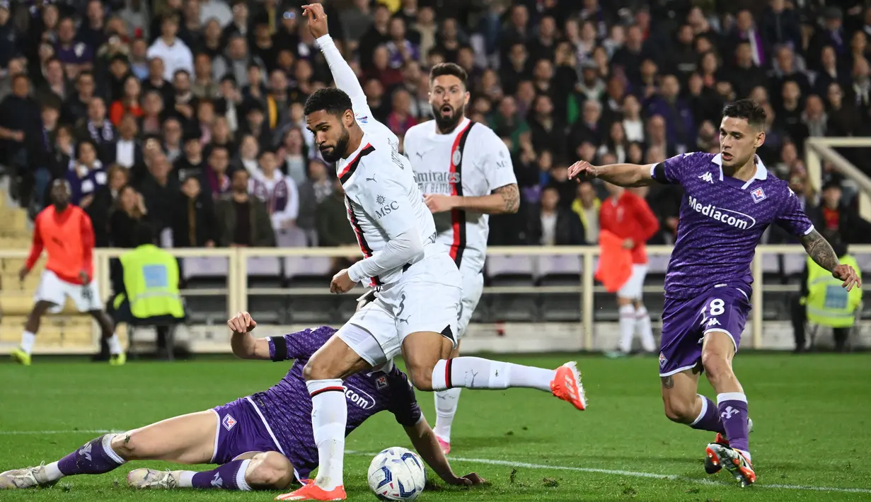 AC Milan membuka keunggulan lewat gol lewat gol Loftus-Cheek pada menit ke-47. (Alberto PIZZOLI/AFP)