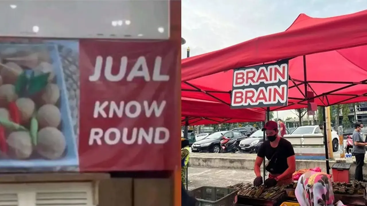 6 Spanduk Jualan Pakai Bahasa Inggris Ini Bikin Mikir, Nyeleneh