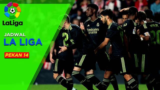 Berita Motiongrafis tentang Jadwal Lengkap Liga Spanyol Pekan 14, Real Madrid yang Siap Bangkit Saat Hadapi Cadiz.