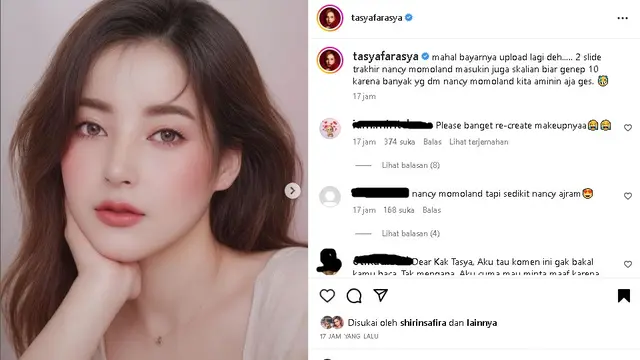 Tasya Farasya coba Filter AI yang mengubah jadi seperti orang Korea (Foto: Instagram tasyafarasya)
