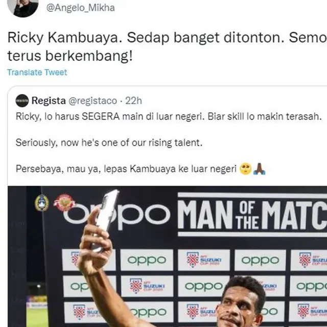 Jadi Pemain Terbaik di Final Piala AFF 2020, Ricky Kambuaya Dipuji Paling Kalem dan Bermental Baja